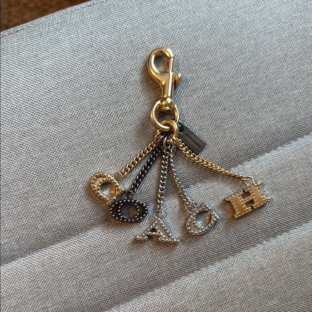 Coach Gold and Silver Keychain
